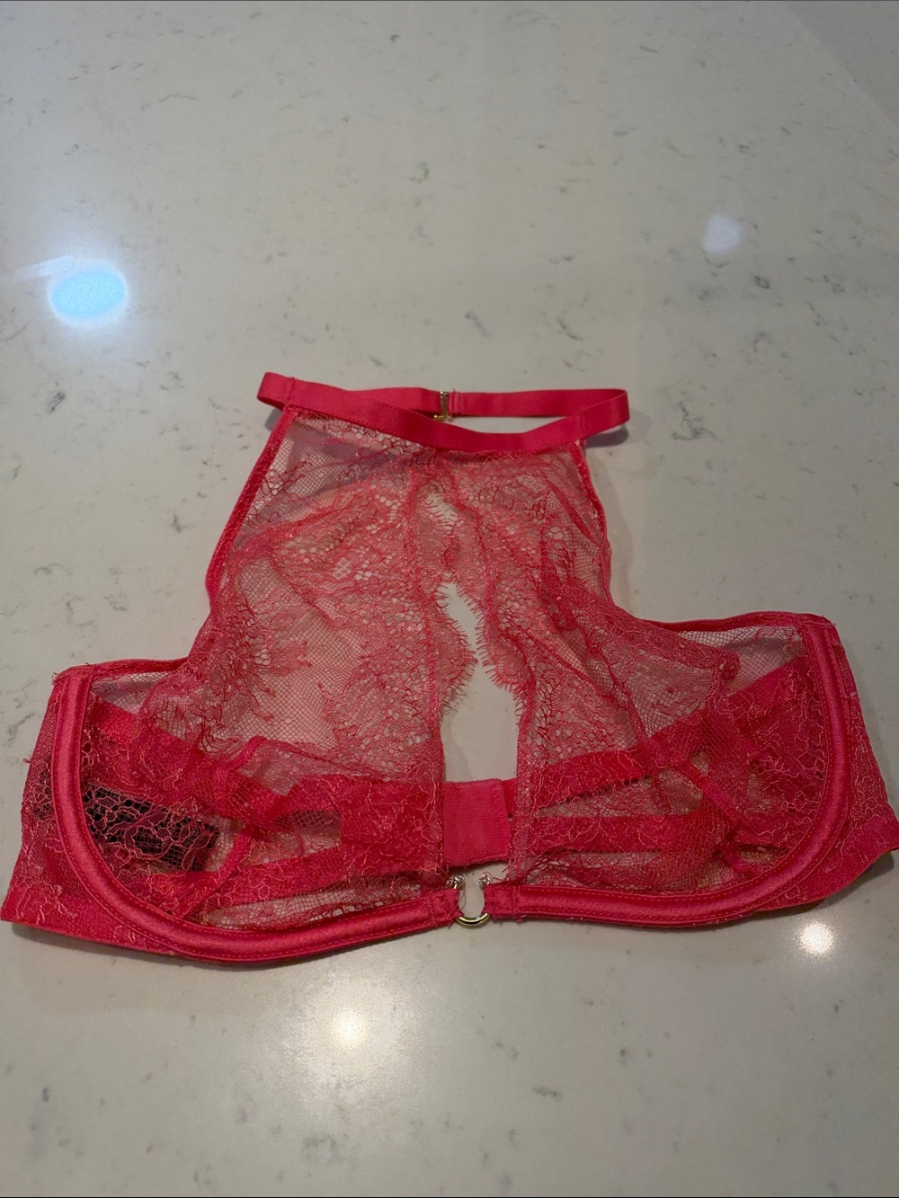 Victoria's Secret Hot Pink Lace High-Neck Bralette